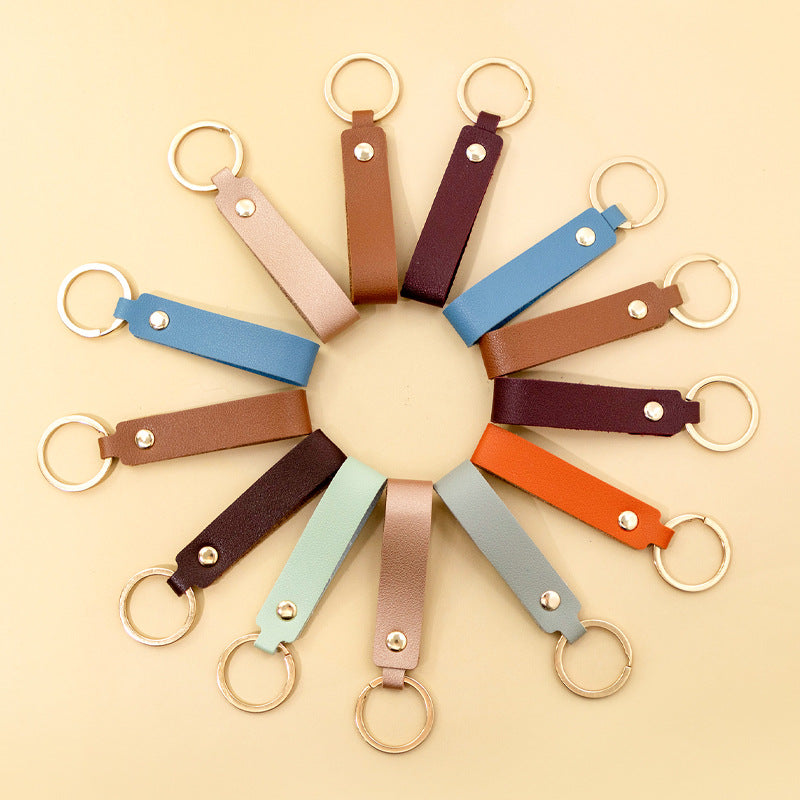 Wholesale Pu Leather Metal Business Small Gift Car Keychain